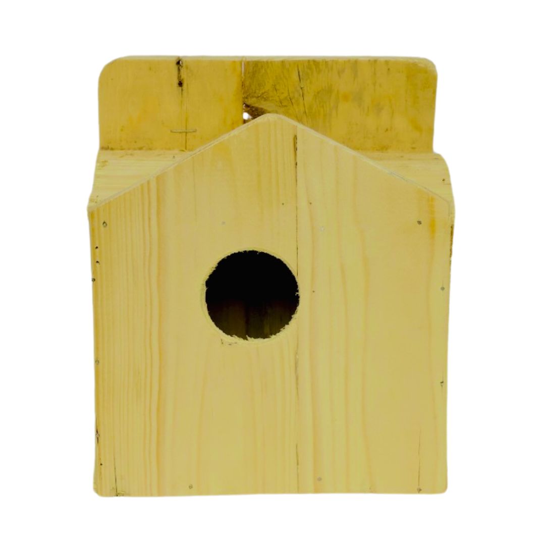 1BHK Bird House Single Bird Wooden Home Compact Polished Bird Shelter for Garden Balcony