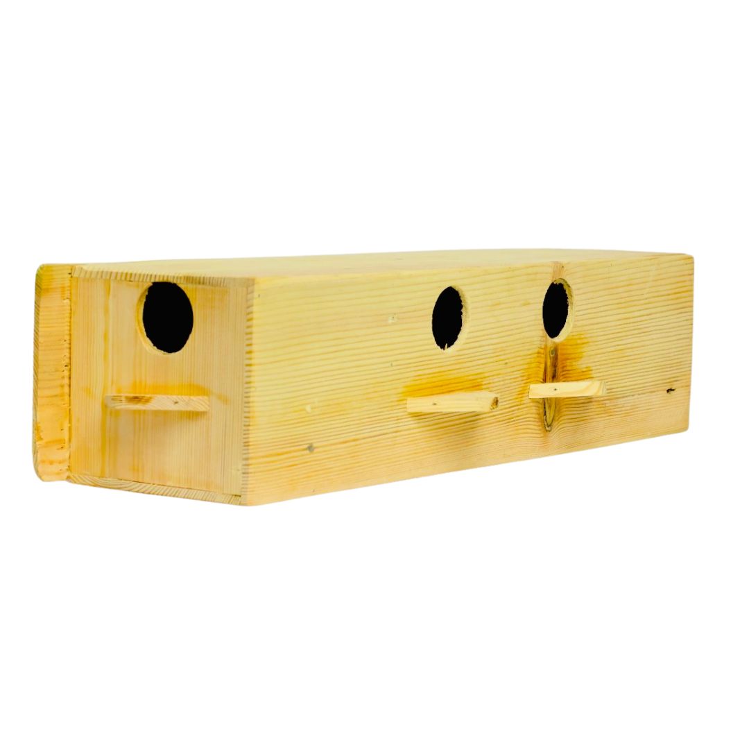 4BHK Bird House Rectangle Wooden Shelter for 4Bird Families Premium Polished Home for Garden Balcony