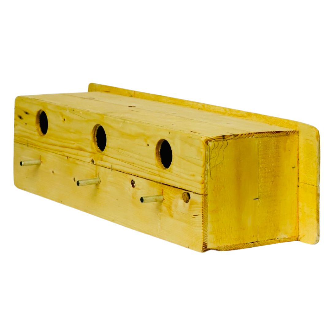 3BHK Bird House Rectangle Wooden Shelter for 3Bird Families Premium Polished Bird Home for Garden Balcony